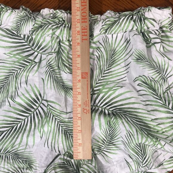Sigrid Olsen Palm Frond Elastic Waist Linen Blend Shorts Size Large - Picture 4 of 7
